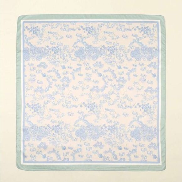 Blue and Green Floral Scarf A1400 - Picture 2 of 5